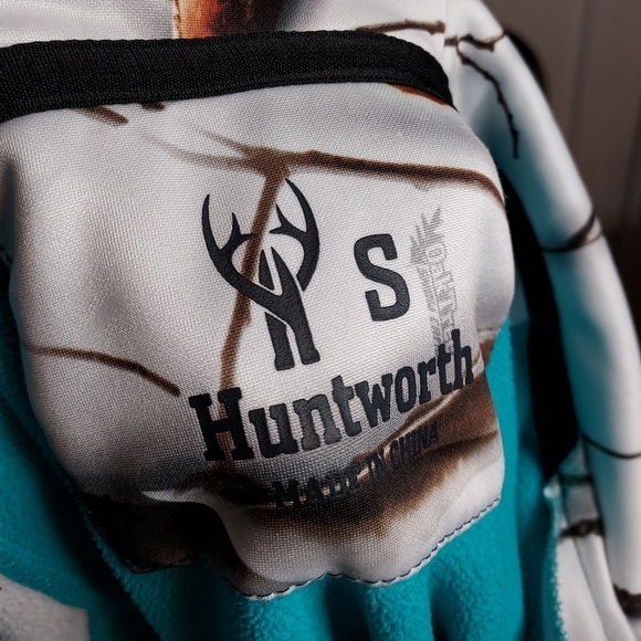 Huntworth 1/4 Zip Hoodie Blue/White Camo Size: Small - Picture 13 of 14